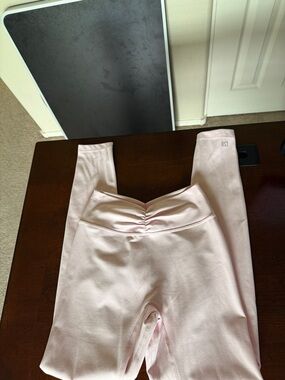 Crop shop boutique ruched waist front and back Leggings